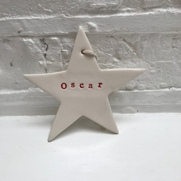 Christmas personalised star ornament