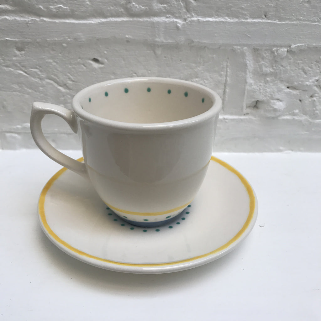 Teacup and saucer finely poured